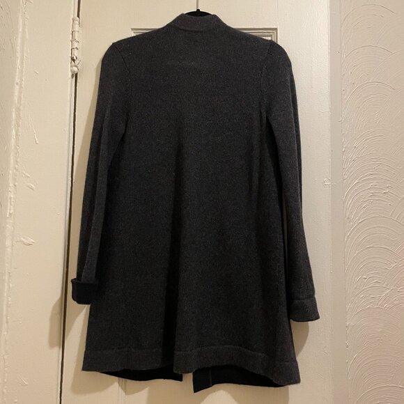 NWT New Eileen Fisher 100 Cashmere Buttery Gray Drape Front Cardigan Size PP/PS - Picture 3 of 8